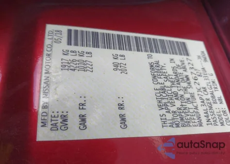 2018 Nissan Altima 2.5 S из США, поврежденный, VIN 1N4AL3AP7JC267327